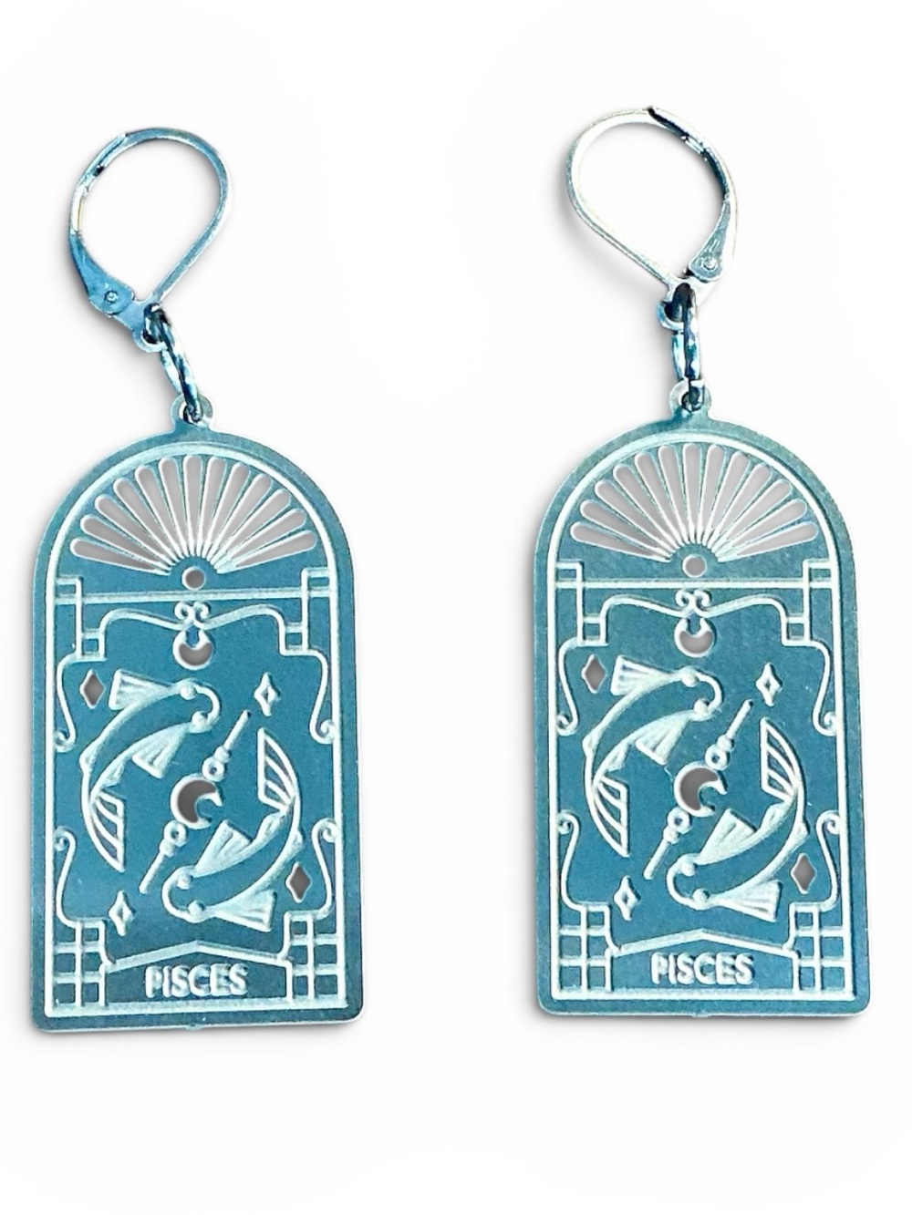 🆕 Pisces Zodiac Laser Etched Earrings